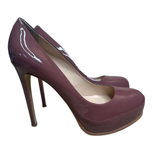 Kelsi Dagger Linzy BLUSH Mauve Soft Patent Leather Platform Heels Pumps Size 9.5 - Picture 3 of 12